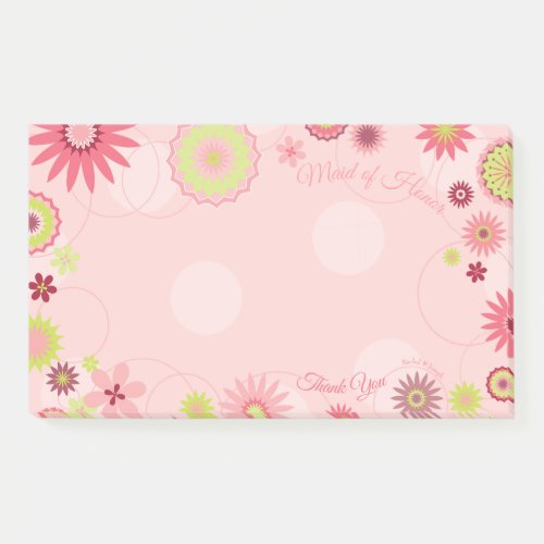 Personalized Summer Floral Pretty Pink Post_it Notes