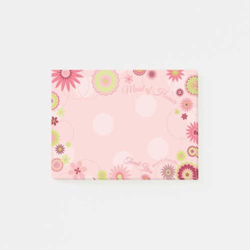 Personalized Summer Floral Pretty Pink Post_it Notes