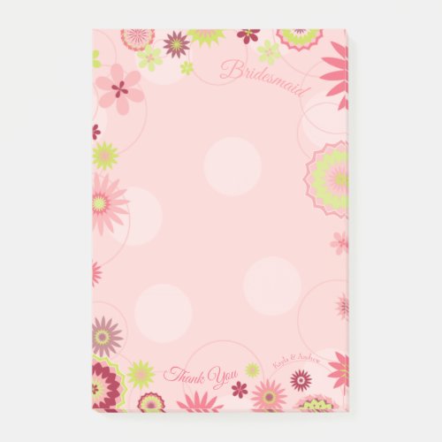 Personalized Summer Floral Pretty Pink Post_it Notes