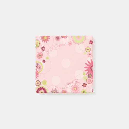 Personalized Summer Floral Pretty Pink Post_it Notes