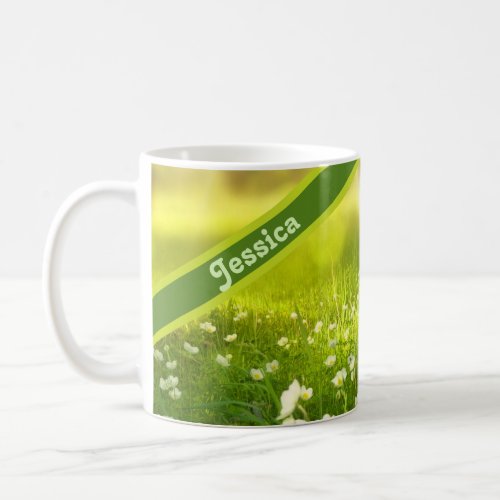 Personalized Summer Flower Field Coffee Mug