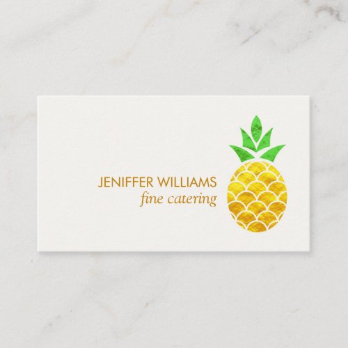 Personalized Summer Foil Gold Geometric Pineapple  Business Card