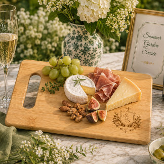Personalized Summer Garden Soirée Engraved Cutting Board