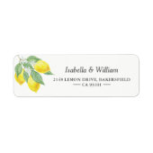 Personalized Summer Lemon Wedding Address Label (Front)