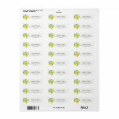Personalized Summer Lemon Wedding Address Label (Full Sheet)