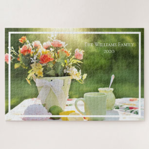 Personalized Summer Tea Party Jigsaw Puzzle