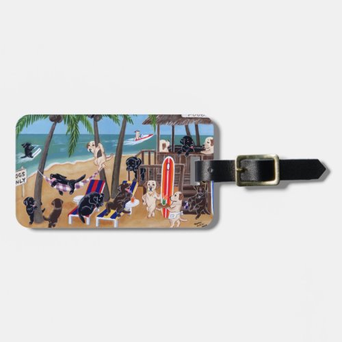 Personalized Summer Vacation Labradors Luggage Tag