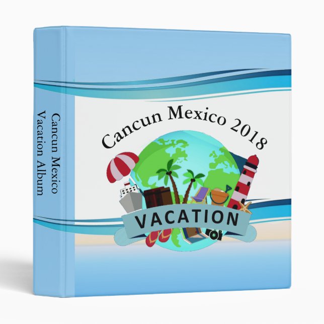 Personalized Summer Vacation Photo 3 Ring Binder (Front/Spine)