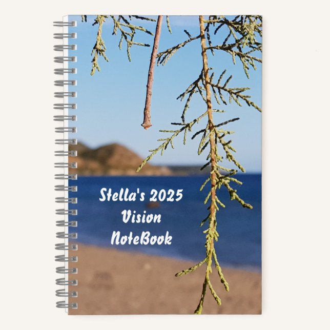 Personalized summer vibes Vision notebook 2025 (Front)