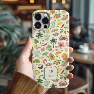 Personalized Summer Watercolor Monogram iPhone 15 Pro Max Case