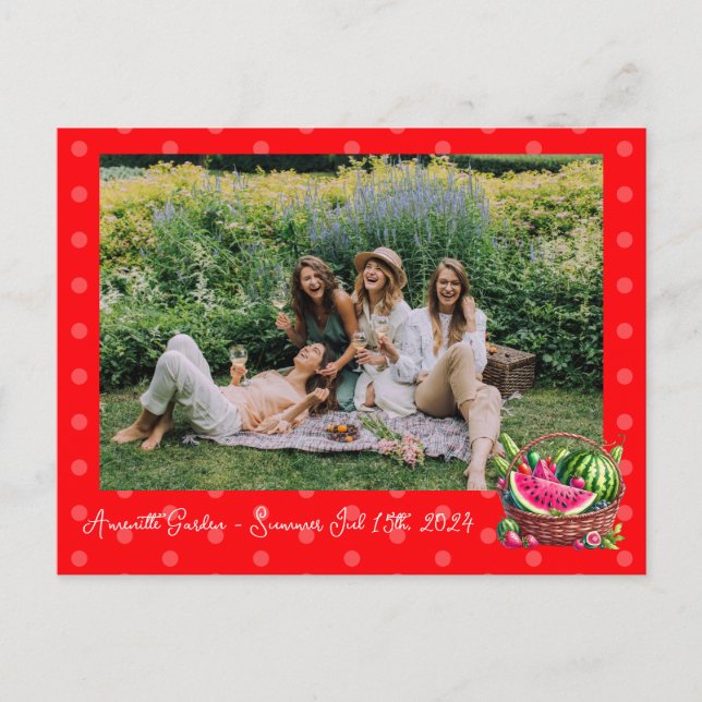 Personalized Summer Watermelon Postcard (Front)