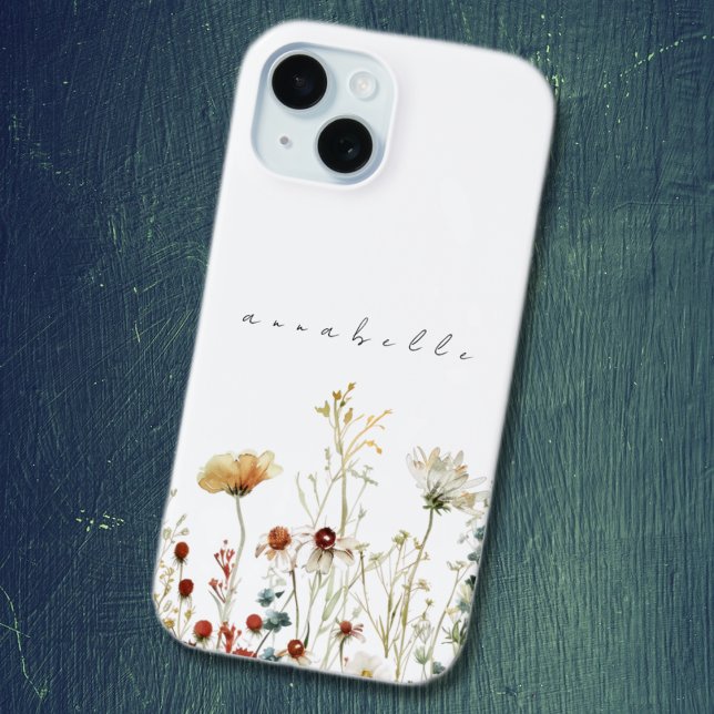Personalized Summer Wildflower Border Case-Mate iPhone Case (Creator Uploaded)
