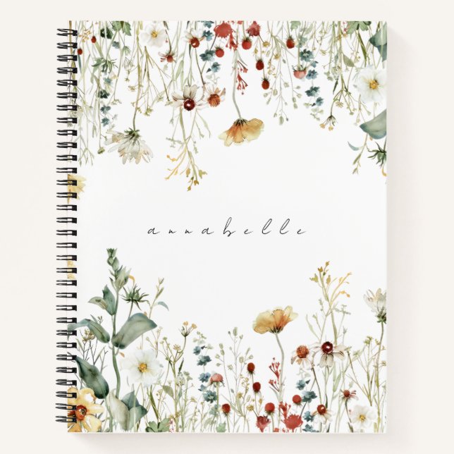 Personalized Summer Wildflower Field Notebook (Front)