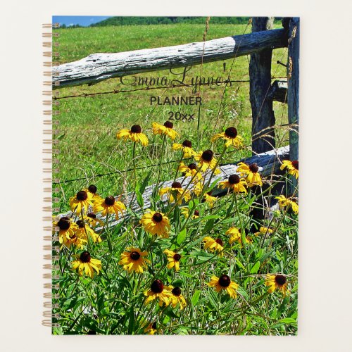 Personalized Summer Wildflowers Blue Ridge USA Planner