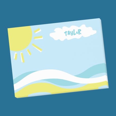 Personalized Summertime Sunshine Fun Post-it Notes
