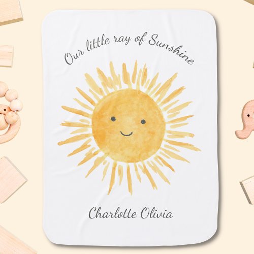 Personalized Sun  Baby Blanket