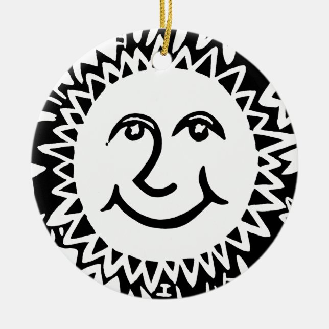 Personalized Sun Pattern Ceramic Ornament (Front)