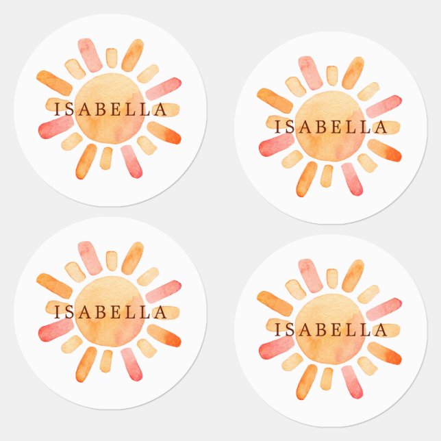 Personalized Sun Rays Name  Kids' Labels (Group)