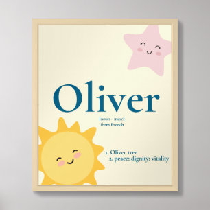Personalized Sun & Star Poster - Editable Name 