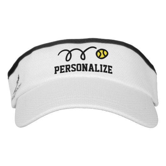 Personalized sun visor cap for tennis player coach (Front)