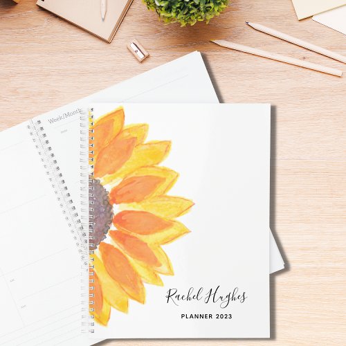 Personalized Sunflower 2023 Planner