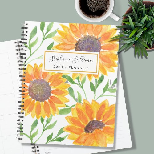 Personalized Sunflower 2023  Planner