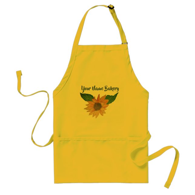 Personalized Sunflower Adult Apron (Front)
