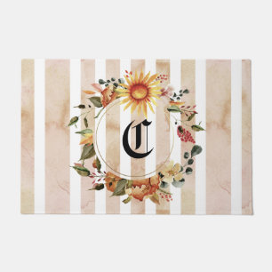 Personalized Sunflower Autumn Doormat Fall Decor
