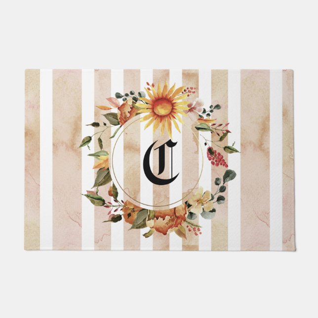 Personalized Sunflower Autumn Doormat Fall Decor (Front)