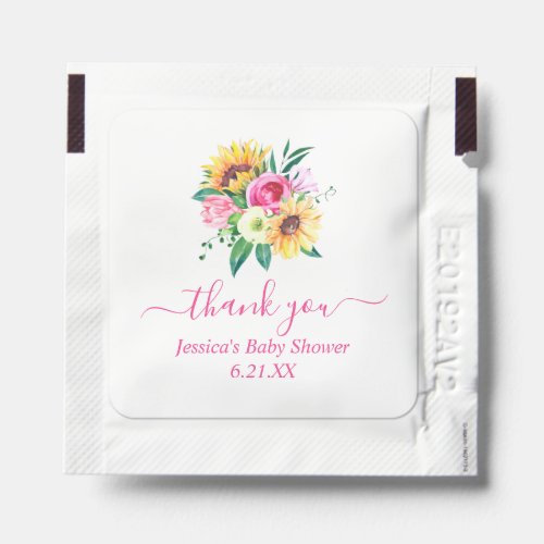 Personalized Sunflower Baby Shower Thank You Favor Hand Sanitizer Packet