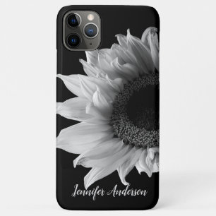 Personalized Sunflower - Black & White Photograph iPhone 11 Pro Max Case