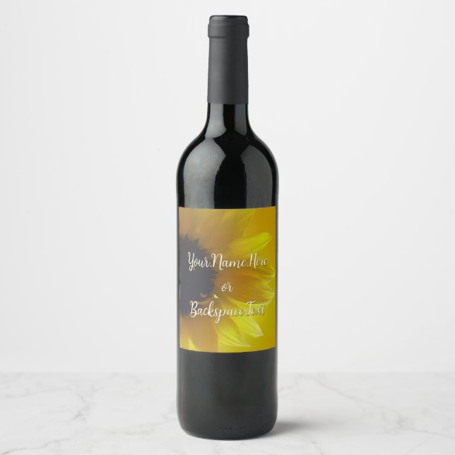 Personalized Sunflower Bottle Labels  (Front)