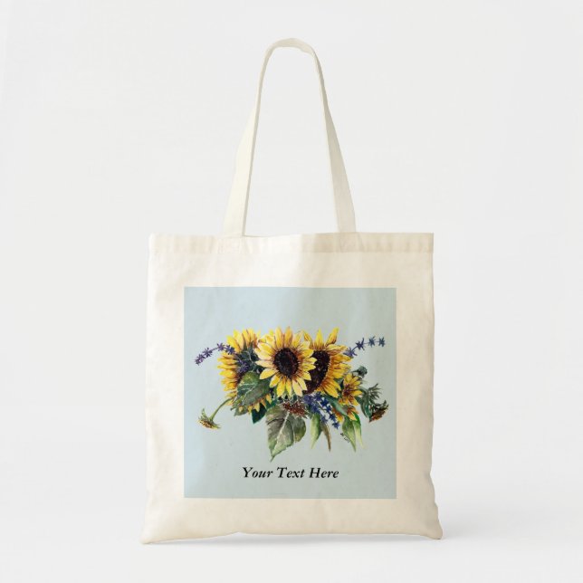 Personalized Sunflower Bouquet Tote Bag (Front)