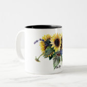 Personalized Sunflower Bouquet Two-Tone Coffee Mug (Front Left)