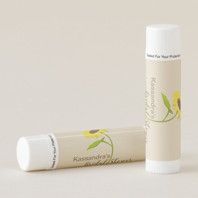 Personalized Sunflower Bridal Shower Lip Balm (Front)