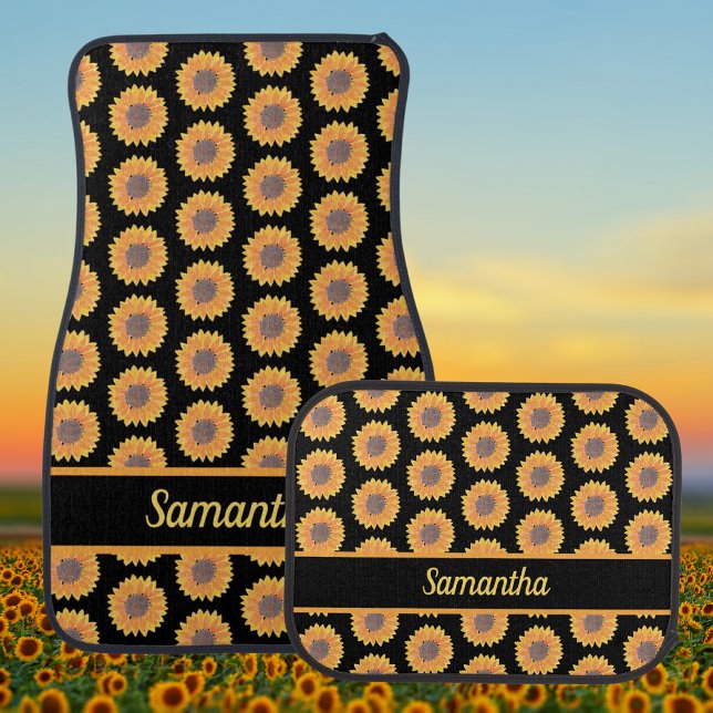 Personalized Sunflower  Car Floor Mat (Creator Uploaded)