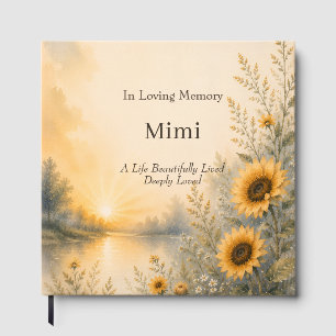 Personalized Sunflower Celebration of Life Guest Book