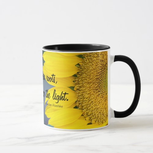 Personalized Sunflower Close_Up Photograph Mug