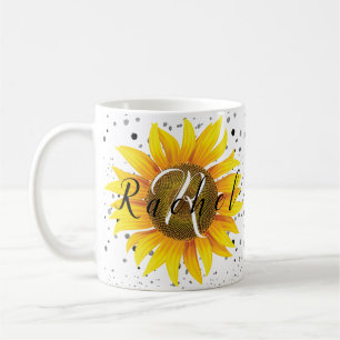 Personalized sunflower  coffee mug