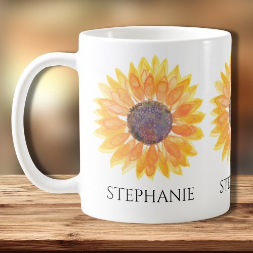 Personalized Sunflower  Coffee Mug