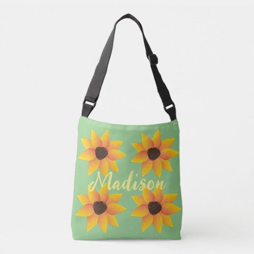 Personalized Sunflower Crossbody Bag