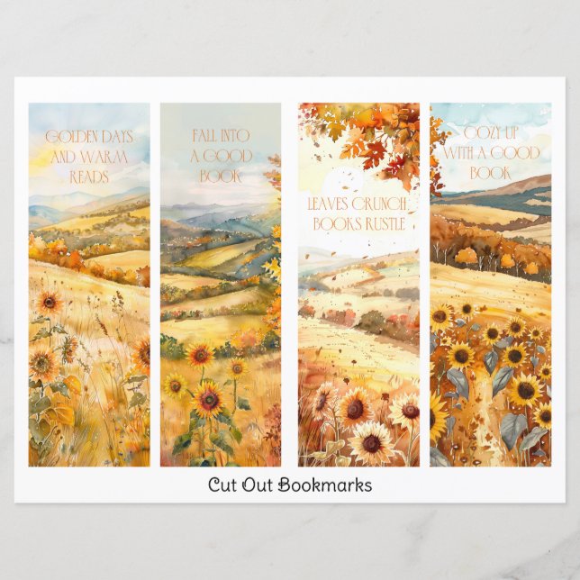 Personalized Sunflower Custom Name Bookmark (Front)