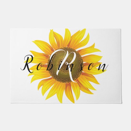 Personalized sunflower  doormat