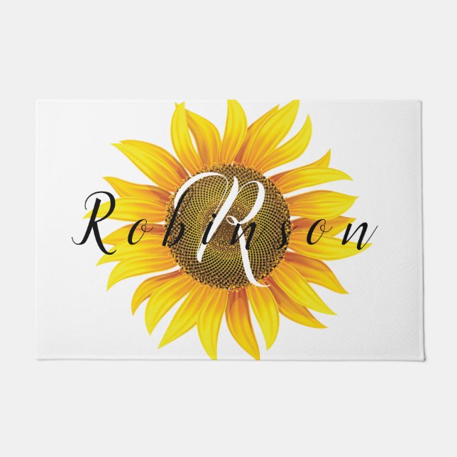 Personalized sunflower  doormat (Front)