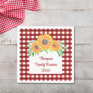 Personalized Sunflower Family Reunion  Napkins