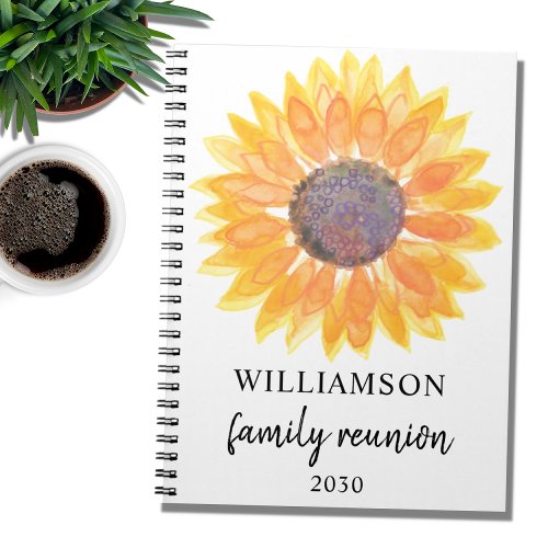 Personalized Sunflower Family Reunion  Notebook