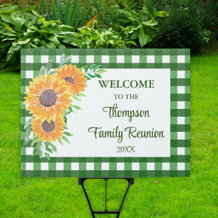 Personalized Sunflower Family Reunion Welcome Sign