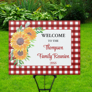Personalized Sunflower Family Reunion Welcome Yard Sign
