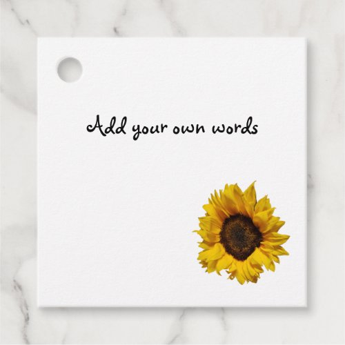 Personalized Sunflower Favor Tags