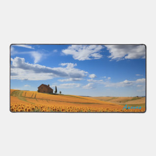 Personalized Sunflower Field and a Barn Desk Mat
